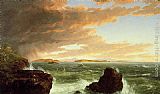 Bay Canvas Paintings - View Across Frenchman's Bay from Mount Desert Island, After a Squall